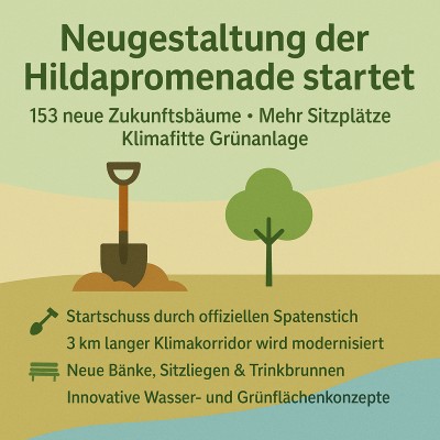Hildapromenade wird klimafit: Startschuss für große Umgestaltung